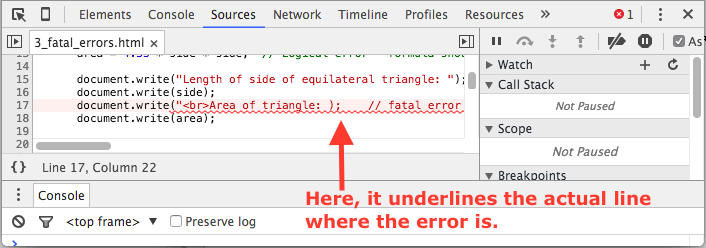 JavaScript Console Screen Shot