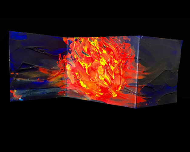 Fire at Sea, 2016, Acrylic on paper
